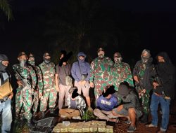 Kembali..! Satgas Pamtas Gagalkan Penyelundupan 15,5 Kg Sabu-sabu
