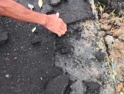 Warga Sungai Pinyuh Keluhkan Kualitas Pengaspalan Jalan Terkesan Asal-Asal