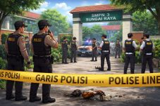 Polisi Amankan Terduga Pelaku Pelemparan Bom Molotov di SMPN 3 Sungai Raya