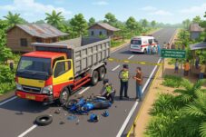 Adu Banteng, Pemotor Tewas di Jalan Trans Kalimantan