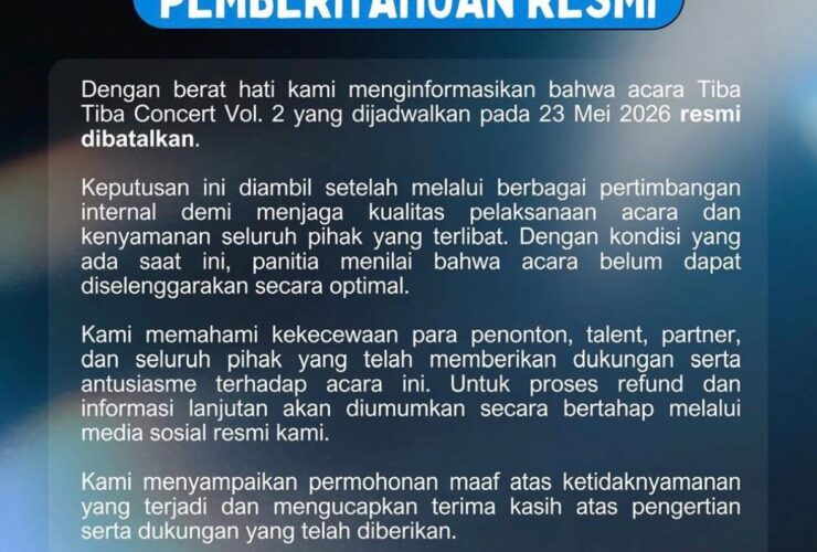 Tiba-Tiba Konser Batal, Panitia Janji Refund Tiket