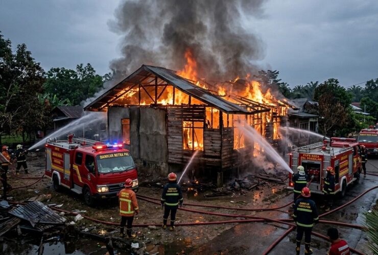 Rumah Kosong di Pal Sembilan Hangus Terbakar, Diduga Korsleting dari Dapur