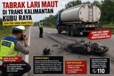 Polisi Buru Sopir Truk Tangki Tabrak Pemotor di Jalan Trans Kalimantan