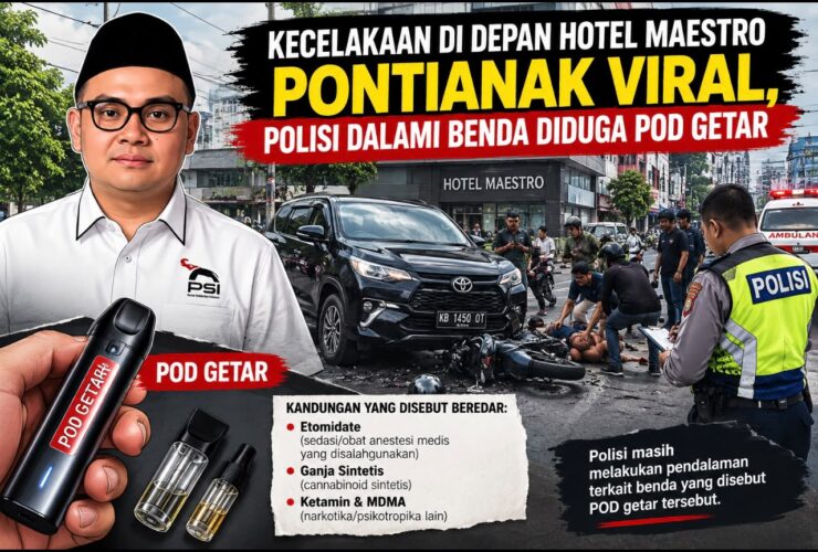 Lakalantas di Depan Hotel Maestro Pontianak Viral, Polisi Dalami Benda Diduga POD Getar