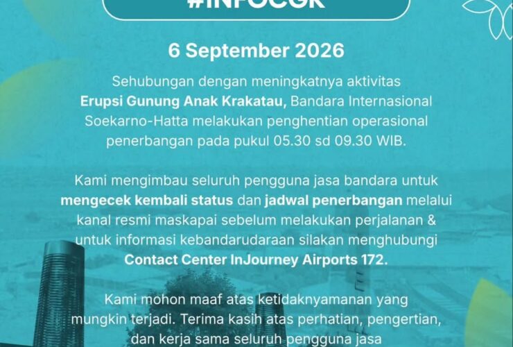 Imbas Abu Vulkanik Anak Gunung Krakatau, Dua Penerbangan di Supadio Dibatalkan