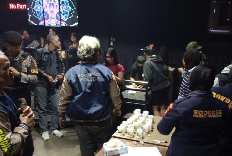 Aparat Gabungan Sisir Rain, Hexagon dan NHZ, Lima Pengunjung Positif Narkoba