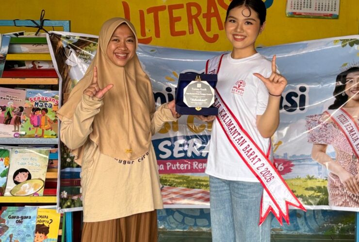 Bukan Sekadar Mahkota, Caren Kohana Puteri Remaja Kalimantan Barat 2 2026, Buktikan Kepedulian Lewat Gerakan Literasi dan 100 Buku